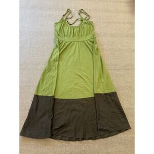 Theory Women‎ Size S Green Brown Strappy Dress Colorblock Summer Apparel